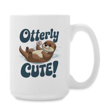Otterly Loutre mignonne avec coquille - Grande tasse 440 ml - blanc - Droite