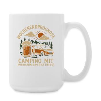 Wochenendprognose Camping Mit Bier Natur Camper - Große Tasse 440 ml - Weiß - Rechts