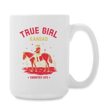 VRAIE FILLE DU KANSAS - Grande tasse 440 ml - blanc - Droite