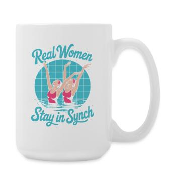 Synchronschwimmen Kunstschwimmen Wassersport - Große Tasse 440 ml - Weiß - Rechts