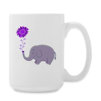Mignon éléphant fleur magie - Grande tasse 440 ml - blanc - Droite