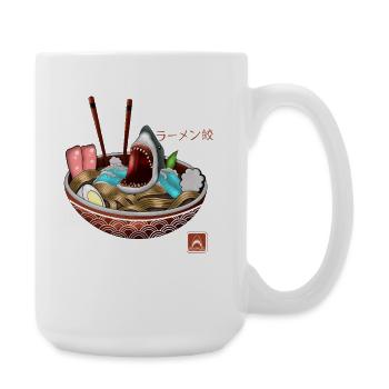 Ramen Bowl Haifisch T-Shirt - Große Tasse 440 ml - Weiß - Rechts