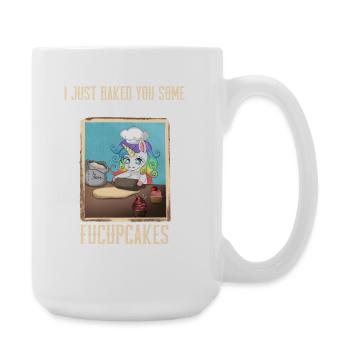 Unicorn Shut Fucupcakes Funny - Large Mug 440 ml - white - Right