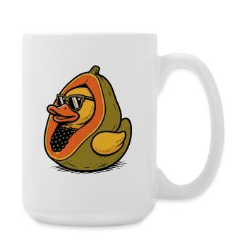 Summery mix design with duck papaya - Large Mug 440 ml - white - Right