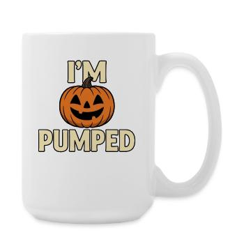 Gruselige Kürbismaske Halloween Design - Große Tasse 440 ml - Weiß - Rechts