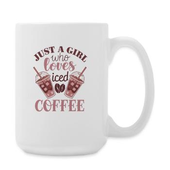 Girl Who Loves Iced Coffee - Large Mug 440 ml - white - Right