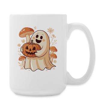 pumpkin flowers autumn forest nature Halloween - Large Mug 440 ml - white - Right