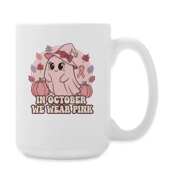 Autumnal Pink Halloween Design - Large Mug 440 ml - white - Right