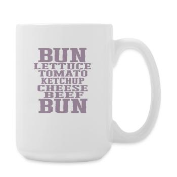 Delicious burgers with meat, tomato, cheese, ketchup - Large Mug 440 ml - white - Right