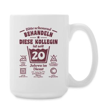 20 ans de service - Traiter avec douceur - Collègue - Grande tasse 440 ml - blanc - Droite