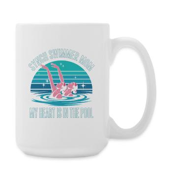 Synchronschwimmen Kunstschwimmen Wassersport - Große Tasse 440 ml - Weiß - Rechts