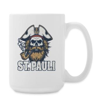 St.Pauli Kiez Hamburg Totenkopf Sankt Pauli - Large Mug 440 ml - white - Right