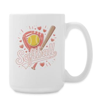 Softball - Große Tasse 440 ml - Weiß - Rechts