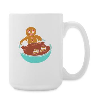 Lebkuchen Weihnachten Kaffee Barista Lebkuchenmann - Große Tasse 440 ml - Weiß - Rechts