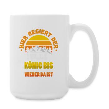 Camper Camping Wohnwagen Spruch - Große Tasse 440 ml - Weiß - Rechts