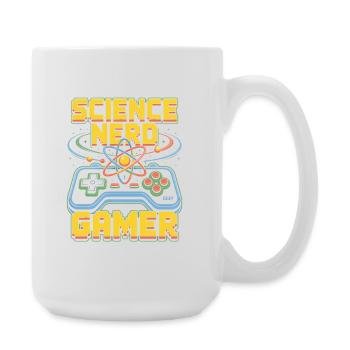 Science Nerd Gamer Atom Controller Wissenschaft - Große Tasse 440 ml - Weiß - Rechts