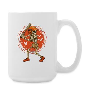 Skeleton Baseball Player Spooky Halloween - Large Mug 440 ml - white - Right