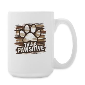 Pensez à l’illustration d’empreinte de patte Pawsitive - Grande tasse 440 ml - blanc - Droite