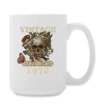 1972 Papillons Fleurs Et Crâne - Grande tasse 440 ml - blanc - Droite