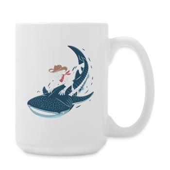 Squelette de cow-boy sur requin baleine - Grande tasse 440 ml - blanc - Droite