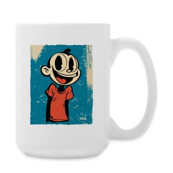 Vintage Comic und Retro Cartoon frecher Junge - Große Tasse 440 ml - Weiß - Rechts
