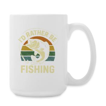 Angler Fisch mit Humor Spruch - Große Tasse 440 ml - Weiß - Rechts