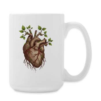 Lebendiges Baumherz - Große Tasse 440 ml - Weiß - Rechts