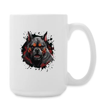 Chien bouledogue - Grande tasse 440 ml - blanc - Droite
