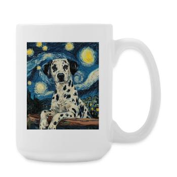 Chien Dalmatien Style Van Gogh Étoilé - Grande tasse 440 ml - blanc - Droite