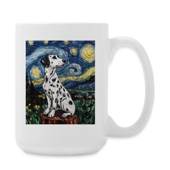 Chien Dalmatien Style Van Gogh Étoilé - Grande tasse 440 ml - blanc - Droite