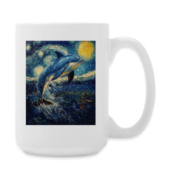 Delfin Van Gogh Style Starry - Large Mug 440 ml - white - Right