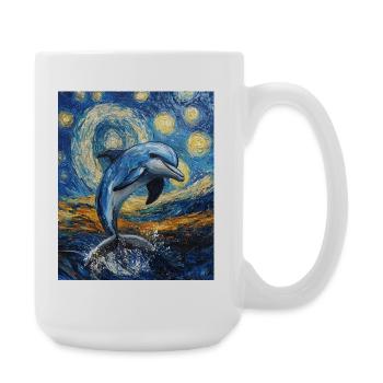 Delfin Van Gogh Style Starry - Large Mug 440 ml - white - Right