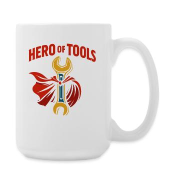 Held Der Werkzeuge lustiger Handwerker Humor - Große Tasse 440 ml - Weiß - Rechts