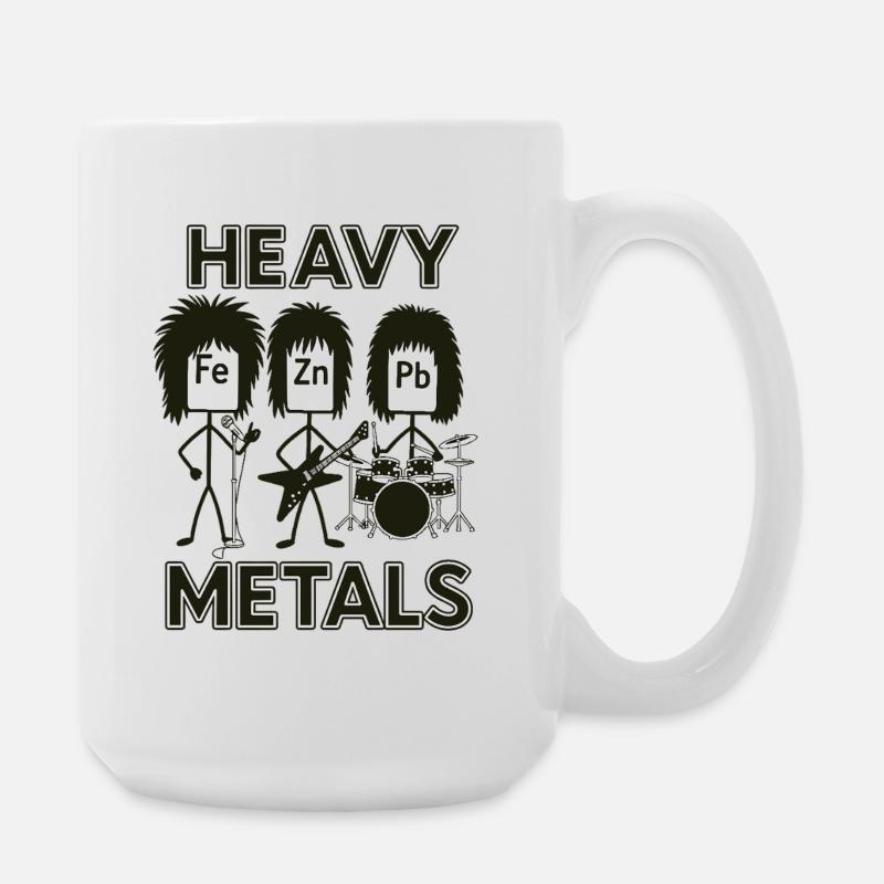 Heavy metal band design with elements - Large Mug 440 ml - white