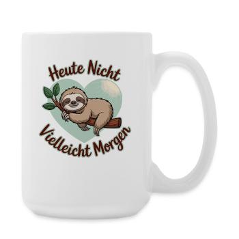 Pas aujourd’hui, peut-être demain cœur de paresseux - Grande tasse 440 ml - blanc - Droite