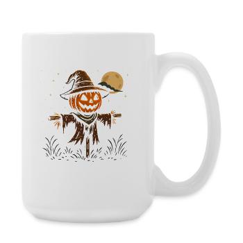 Spooky Pumpkin Wizard Halloween Design - Large Mug 440 ml - white - Right