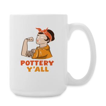 Pottery Strong Women Art - Large Mug 440 ml - white - Right