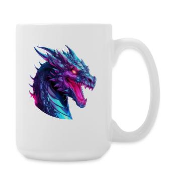 Neon Dragon Head Artwork - Large Mug 440 ml - white - Right