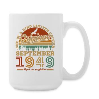 September 1949 Vintage Anniversary Gift - Large Mug 440 ml - white - Right