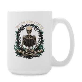 Skeletor reads book with nature motifs - Large Mug 440 ml - white - Right