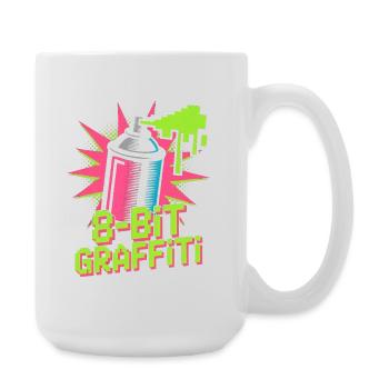 8-bit Graffiti Pop Culture Rétro Jeu vidéo - Grande tasse 440 ml - blanc - Droite