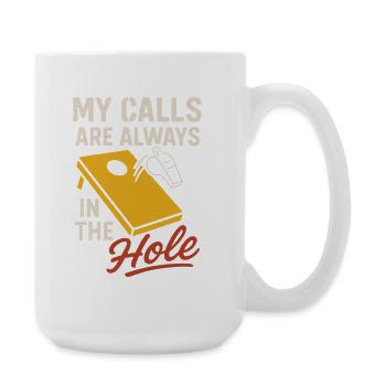 Cornhole Refere Offizielles Schiedsrichter - Große Tasse 440 ml - Weiß - Rechts
