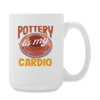 Töpfern Ist Mein Cardio Kunstliebhaber - Große Tasse 440 ml - Weiß - Rechts