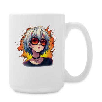 Artful Anime Sunglasses Woman - Large Mug 440 ml - white - Right