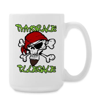 Crâne Pirate TShirt Design - Grande tasse 440 ml - blanc - Droite