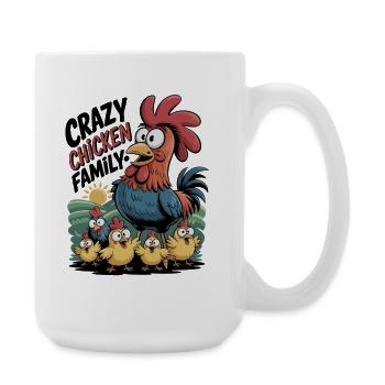 Crazy Chicken Family - Large Mug 440 ml - white - Right