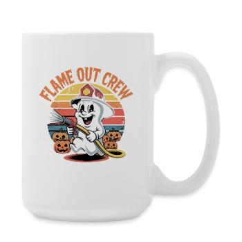  Flame Out Crew Feuerwehr Geist Halloween Retro - Große Tasse 440 ml - Weiß - Rechts