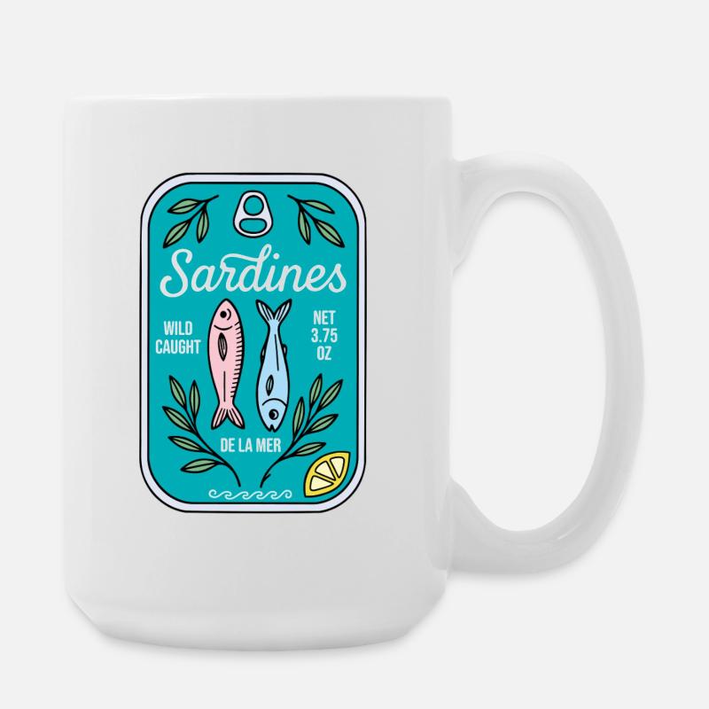 Sardinen - Große Tasse 440 ml - Weiß