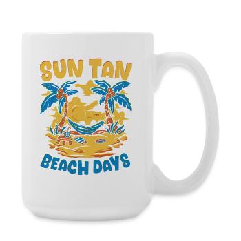 Été graphique fleur soleil plage vacances - Grande tasse 440 ml - blanc - Droite