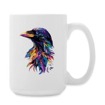 Raven, Crow, Bird, Raven Crow, Jackdaw, Black Raven - Large Mug 440 ml - white - Right
